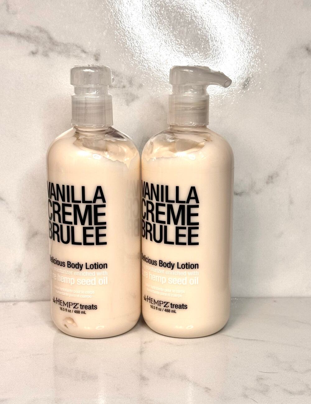 Hempz Treats Vanilla Creme Brulee Body Lotion - Two bottles